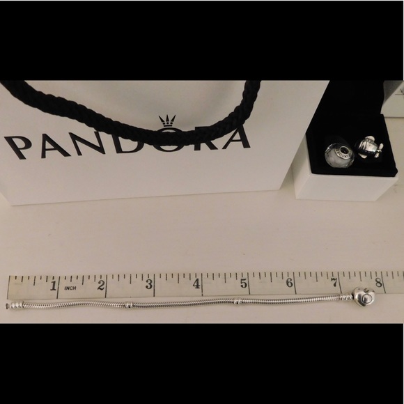 Pandora 7.5”Bracelet Heart Clasp Sterling Silver😍 - Picture 8 of 8
